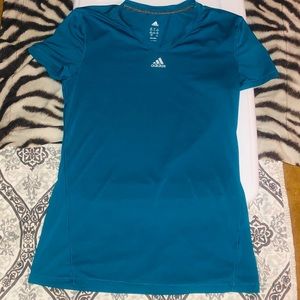 Adidas climilate N-neck tee- deep teal color